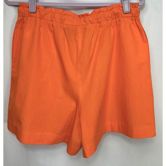 Piombo Drawstring Cotton Shorts with Pockets Orange size L - Picture 10 of 13